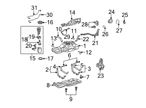 2014 Toyota FJ Cruiser Fuel Supply Fuel Gauge Sending Unit Diagram for 83320-35640