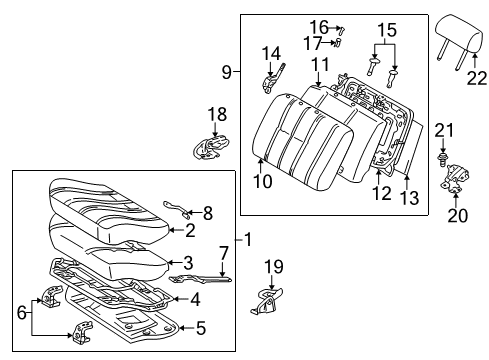 1999 Toyota 4Runner Rear Seat Components Cover Diagram for 71078-35460-B1