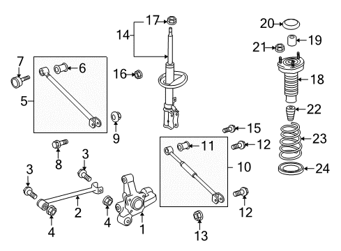 2010 Toyota Venza Rear Suspension Components, Stabilizer Bar Coil Spring Diagram for 48231-0T020