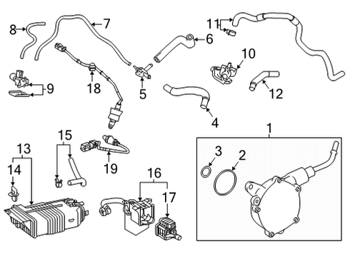 2021 Toyota Highlander Hydraulic System Vacuum Pump O-Ring Diagram for 29344-0P010