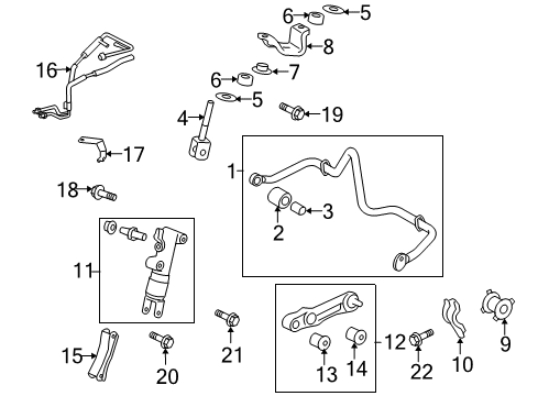 2011 Toyota Land Cruiser Stabilizer Bar & Components - Rear Stabilizer Clamp Bushing Diagram for 48815-60221