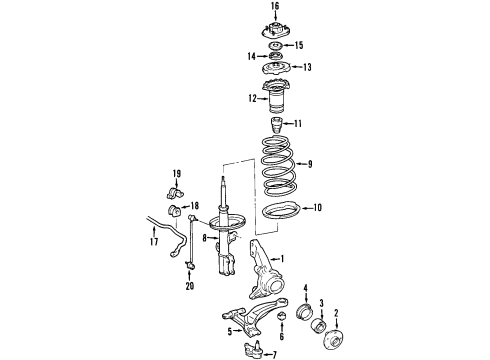 2000 Toyota Sienna Front Suspension Components, Lower Control Arm, Stabilizer Bar Bushings Diagram for 48815-AE010