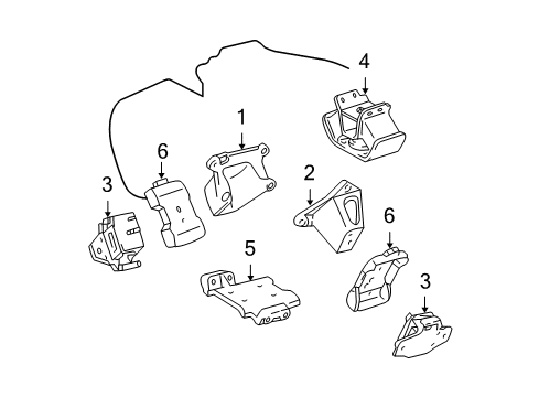 1998 Toyota Tacoma Engine & Trans Mounting Bracket, Engine Mounting, Front LH Diagram for 12315-62040