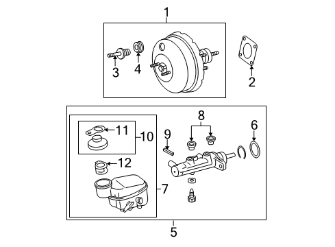 2007 Toyota Yaris Hydraulic System Master Cylinder Diagram for 47201-52330