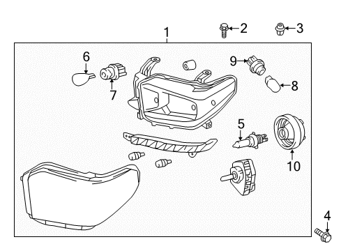 2014 Toyota Tundra Bulbs Composite Assembly Diagram for 81150-0C091
