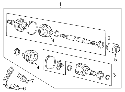 2012 Scion iQ Drive Axles - Front Boot Kit Diagram for 04427-74041