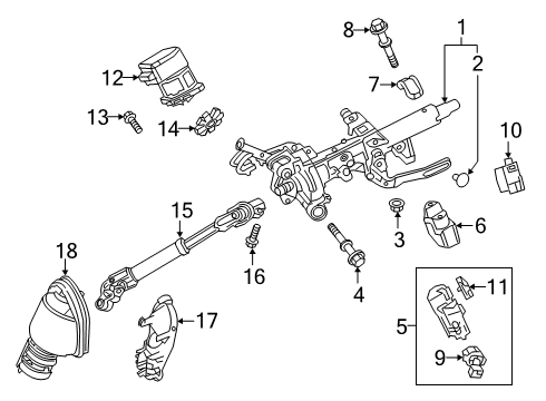 2022 Toyota Corolla Steering Column Assembly Computer Bolt Diagram for 91511-B0825