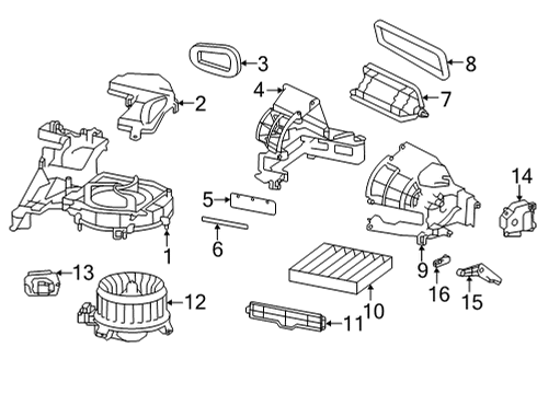 2022 Toyota GR86 Blower Motor & Fan Upper Housing Diagram for SU003-02079