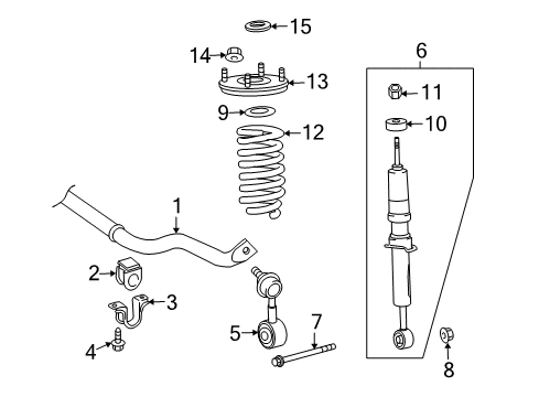 2021 Toyota Sequoia Struts & Components, Stabilizer Bar & Components Coil Spring Diagram for 48132-0C011