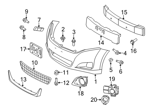 2015 Toyota Venza Front Bumper Lower Grille Diagram for 53112-0T021