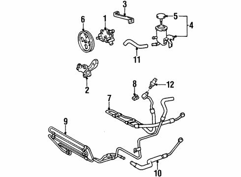 1994 Toyota Supra P/S Pump & Hoses, Steering Gear & Linkage, Speed Sensitive Steering Power Steering Pump Diagram for 44320-14250
