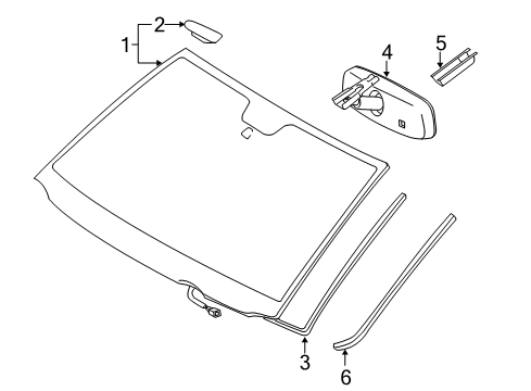 2014 Toyota Tundra Windshield Glass, Reveal Moldings Wire Shield Diagram for 87818-0C011