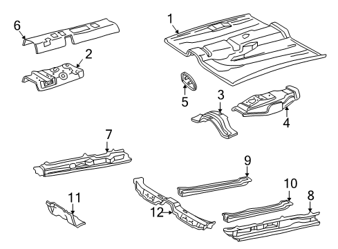 1997 Toyota Camry Pillars, Rocker & Floor - Floor & Rails Panel, Front Floor, Center Diagram for 58013-33030