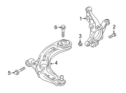 2018 Toyota Yaris iA Front Suspension Components, Lower Control Arm, Stabilizer Bar Knuckle Nut Diagram for 90118-WB599