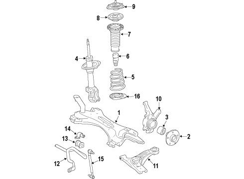2011 Scion xB Front Suspension Components, Lower Control Arm, Stabilizer Bar Coil Spring Diagram for 48131-12D20