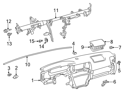 2003 Toyota 4Runner Cluster & Switches, Instrument Panel Instrument Panel Nut Diagram for 94334-15000