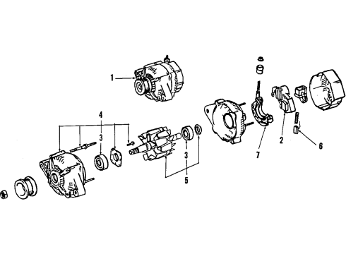 1993 Toyota Paseo Alternator Pulley, Alternator Diagram for 27411-11060