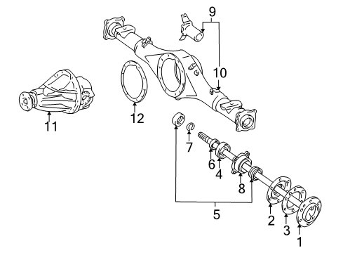 2003 Toyota Tacoma Axle & Differential - Rear Oil Deflector Diagram for 42441-26010