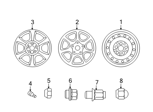 2002 Toyota Solara Wheels Wheel, Steel Diagram for 42611-AA010
