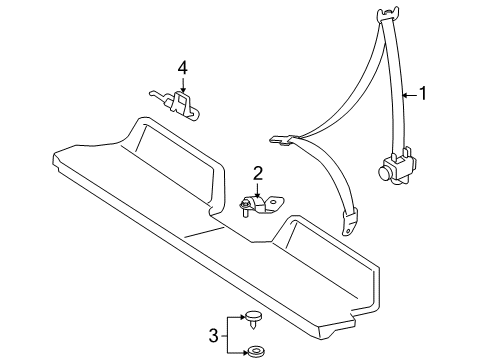 2005 Toyota Tacoma Seat Belt Anchor Plate Diagram for 73709-04020