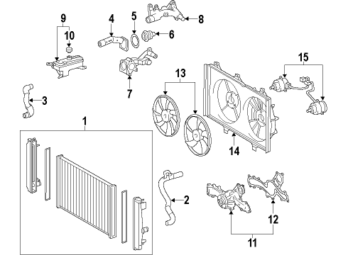 2015 Toyota Avalon Cooling System, Radiator, Water Pump, Cooling Fan Fan Blade Diagram for 16361-0P260