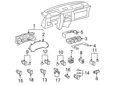2010 Toyota FJ Cruiser Cluster & Switches, Instrument Panel Cluster Assembly Diagram for 83800-35G32