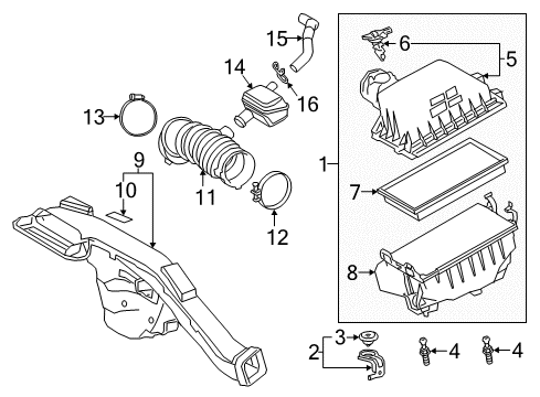 2019 Toyota Camry Filters Vent Hose Diagram for 12262-25040