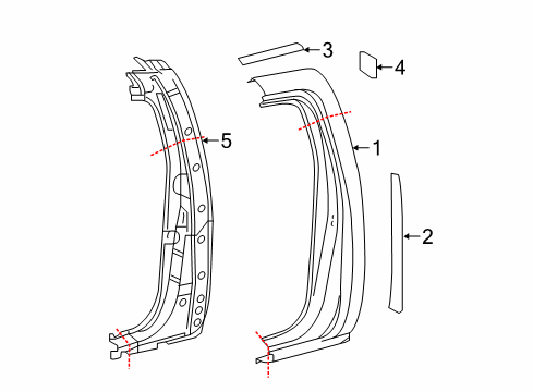 2019 Toyota Tacoma Side Panel & Components Side Panel Diagram for 61611-04071