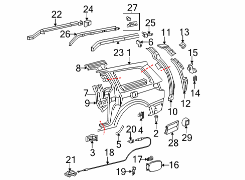 2008 Toyota Sienna Automatic Temperature Controls Release Cable Diagram for 77035-AE010