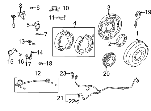 1998 Toyota Tacoma Brake Components Shackle Diagram for 47935-35010