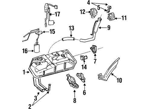 1995 Toyota Previa Fuel Supply Tank Assy, Fuel Diagram for 77001-28310