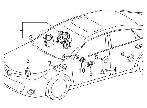 2015 Toyota Avalon Air Bag Components Diagnostic Unit Diagram for 89170-07350