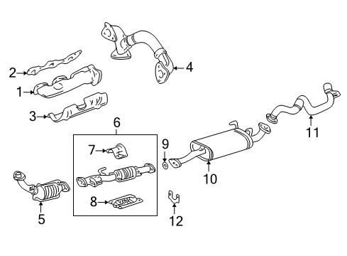 2000 Toyota 4Runner Exhaust Manifold Exhaust Manifold Diagram for 17142-62090
