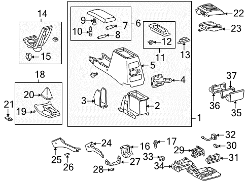 2000 Toyota 4Runner A/C & Heater Control Units Rear Ashtray Diagram for 74109-20080-22