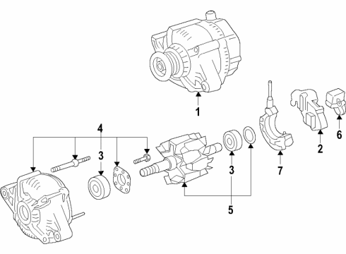 2003 Toyota Camry Alternator Rotor Diagram for 27330-0A070