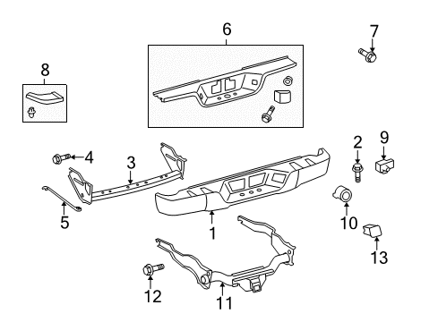 2007 Toyota Tundra Parking Aid Step Pad Diagram for 52057-0C030