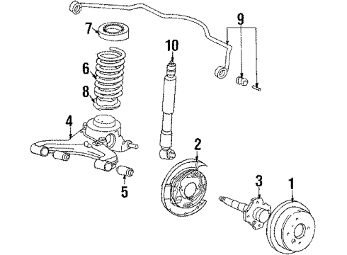 1986 Toyota Celica Rear Suspension Components, Stabilizer Bar & Components Spring Insulator Diagram for 48258-22041