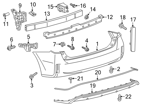 2016 Toyota Prius V Rear Bumper Impact Bar Arm Diagram for 52015-47060