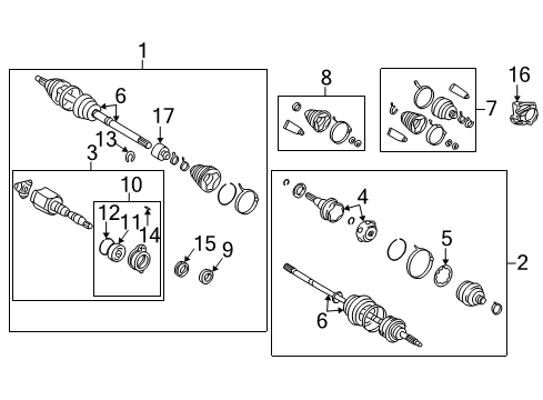 2003 Toyota Celica Drive Axles - Front Axle Assembly Diagram for 43420-20590