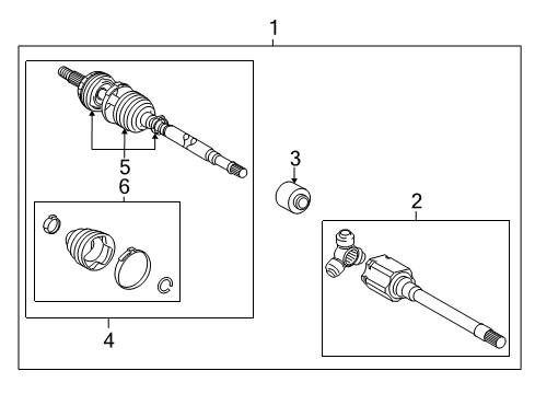 2010 Toyota Highlander Drive Axles - Front Boot Kit Diagram for 04428-0W030