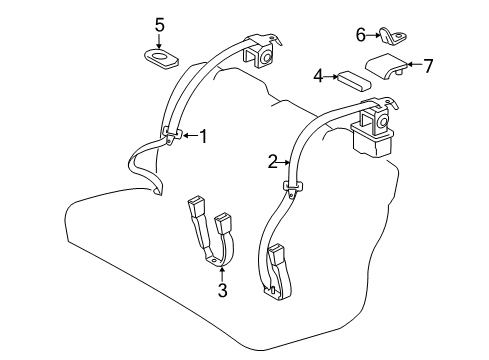 2016 Toyota Camry Seat Belt Latch Diagram for 73240-06210-B0