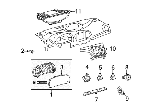 2010 Toyota Venza A/C & Heater Control Units Control Assembly, Air Co Diagram for 55900-0T010