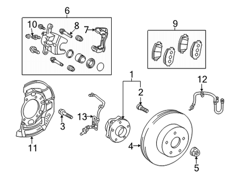 2017 Toyota Mirai Front Brakes Caliper Assembly Diagram for 47750-42091