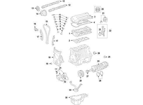 2012 Toyota Corolla Engine Parts, Mounts, Cylinder Head & Valves, Camshaft & Timing, Oil Pan, Oil Pump, Crankshaft & Bearings, Pistons, Rings & Bearings, Variable Valve Timing Front Cover Diagram for 11310-0T041