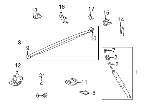 2007 Toyota Tundra Rear Suspension Leaf Spring Assembly Diagram for 48210-0C090