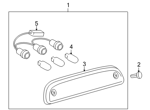 2005 Toyota Tacoma High Mount Lamps Side Molding Grommet Diagram for 90189-04145