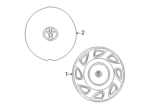 2000 Toyota Sienna Wheel Covers & Trim Center Cap Diagram for 42603-AE010