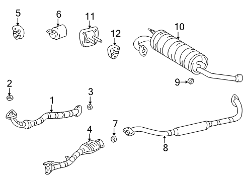 1996 Toyota RAV4 Exhaust Components Gasket Diagram for 25576-74030