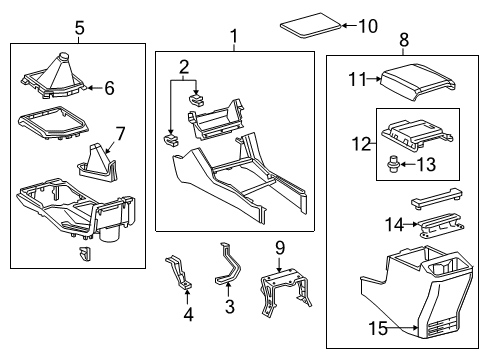 2022 Toyota Tacoma Console Front Console Mount Bracket Diagram for 58991-35060