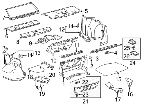 2018 Lexus GS300 Interior Trim - Rear Body Cowl Trim Clip Diagram for 90467-05145